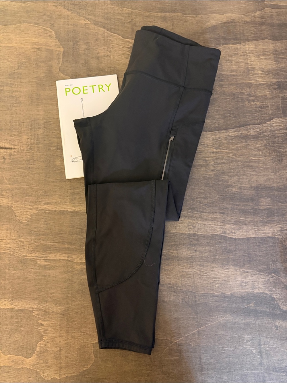 Athleta Rainer Tight High-Rise Black Performance Leggings with Zip Pocket